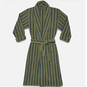 Brooklinen Super-Plush Robe, Medium, color: Striped Fresh Moss, Sold out online